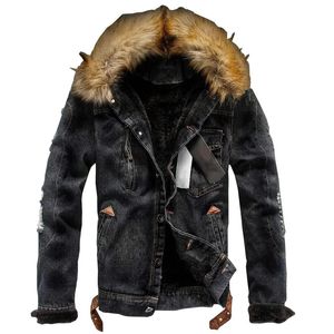 2023 denim jacket Korean mens couple models autumn and winter plus velvet thick large size MY135 240311