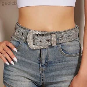 Belts Shinning Rhinestone Belts Women Leather Strap rhinestone Belts Western Cowboy Girls Belt Jeans Men ldd240313