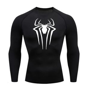 T-shirt da corsa per protezione solare seconda pelle T-shirt da corsa per uomo Fitness Rashgarda MMA Camicia a compressione a maniche lunghe Abbigliamento da allenamento 230226