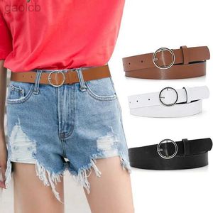 Belts women belt all-match belt light body paint round buckle belt Punk O Ring Belt ldd240313