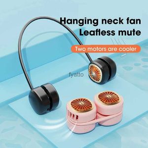 Electric Fans Mini Portable Folding Neck Fan Hanger Charging Outdoor 4-Speed ​​Justerable For Sports Condition CoolingH240313