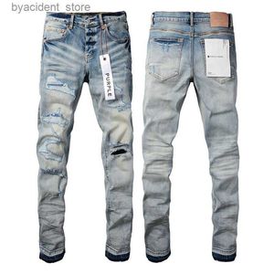 Herrenjeans, lila Jeans, Designer-Herrenjeans, Damen, Herren, Slim-Fit, Denim, Briefdruck, Hosen, zerrissene Jeans, Herren-Streetwear, große Hose, Jeans L240313