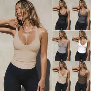 Damen T-Shirts Hemd Frauen Sommer Weste Crop Top Einfarbig Sexy Tiefer V-Ausschnitt Ärmellos Slim Fashion Base T-Shirt Kleidung YLY1021