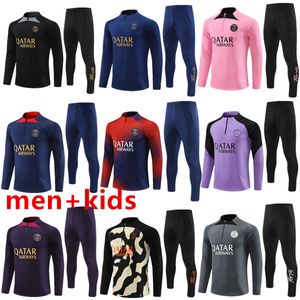 Paris Tracksuit 2023 2024 2025 MBAPPE Kids and Men 23 24 24 25 PSG Trening Kombinezon piłkarski z długim rękawem Football Soccer Kits