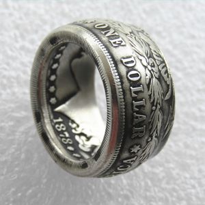 Säljer Silver Plated Morgan Silver Dollar Coin Ring 'Heads' handgjorda i storlekar 8-16 Hög kvalitet261o