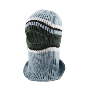 Cappello di lana caldo per bambini Balafa a righe lavorato a maglia, sciarpa, protezione per le orecchie da ciclismo contro il freddo, cappello da sci 889281