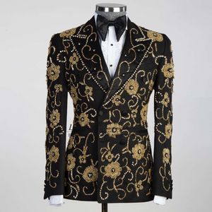 مصمم مفصل Tuxedos Men Men Suits 2 PCS Groom حفل زفاف حفل عشاء Prom Blazers ملابس Terno Maschulino Completeo