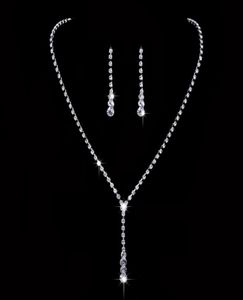 Set di gioielli africani Collana con gocce di tennis in cristallo Set nuovi orecchini con collana di strass Set di gioielli da sposa damigella d'onore da sposa5998285