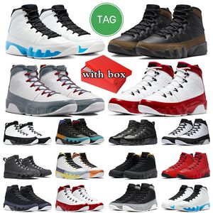 مع أحذية رياضية مربع 9 9S Men Basketball Shoes Trainers مسحوق الأزرق الفاتح الصالة الرياضية الجسيمات الأحمر الجسيمات الرمادية المتسابقين