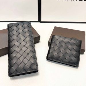 Luxury Brand Design Leather Braided Coin Wallet Women's Classic Double Fold Wallet Men's Business Weave Multi-card Slot Credit Card Holder Unisex 240315