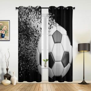 Tende Palloni da calcio Calcio Tende di design per camera da letto Soggiorno Tende Cucina Camera dei bambini Tenda per finestra Decorazioni per la casa moderne