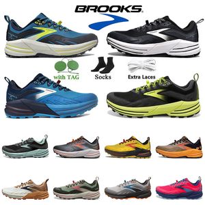 Brooks Running Shoes High Quality Cascadia 16 Herr Running Shoes Hyperion Tempo Triple Black White Grey Ying Orange Mesh Fashion Trainers Outdoors Men Sports 36-45