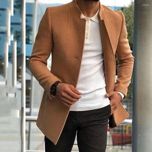 Men's Trench Coats Casual Clothing Middle-aged And Young Suits Trend Solid Color Slim Fitting Fabric