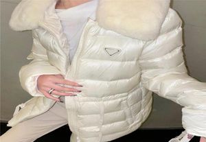Projektant damski płaszcz zimowy moda damskie luksusowe kurtki z futrzanym kołnierzem ciepłe płaszcze elastyczne talii ubrania marka JA3856332