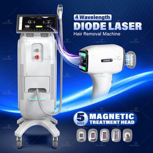 4 Wavelength Diode Hair Removal Equipment Lazer Depilation Beauty Salon Vertical Professional Laser Hair Loss with Cooling System Device 808nm Android System