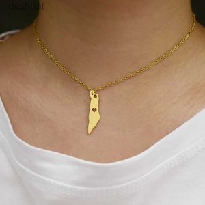 Pendant Necklaces Love Heart Israel Map City Country Jerusalem Chain Necklace Area Outline Hometown Continent Peace Jewelryl242313