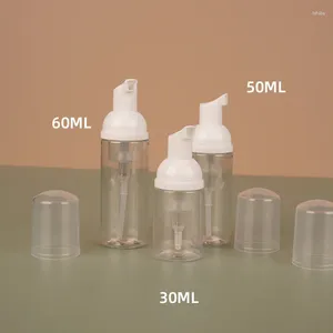 Garrafas de armazenamento 500 x claro/branco garrafa de bomba de espuma vazia 50ml/60ml mini dispensador de espuma líquida para sabão de mão de viagem recarregável