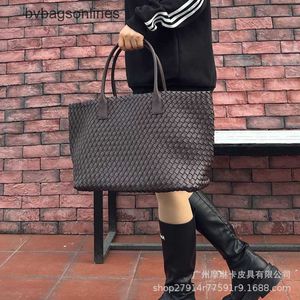 Bottegs Venets Tote Bag New Genuine Leather Weaving Large Capacity Mother and Child Handheld Shoulder Underarm Vegetable with Original 1:1 Logo