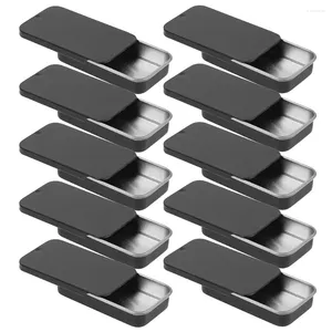 Depolama Şişeleri 20 PCS TINPLAT PUSH-PULL Kutu Teneke Kapaklarla Küçük Şeker Kutuları Cep Organizatör Metal Konteyner Kavanoz Mini