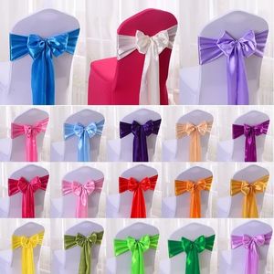 27 Colors Wedding Chair Sashes Hotel Banquet Party Elastic Chairs Belt Covers Bowknot Chair-back Flower T9I002589