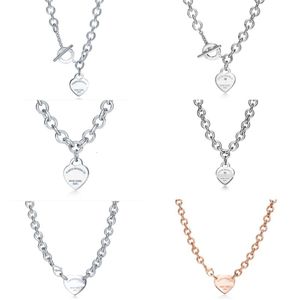 Tiffiany och Co Silver Tiffanyset Halsband Designer Tiffancy Halsband för kvinna Seiko Högkvalitativ OT -kärlekshalsbandsserie med Diamond Heart Fashion Chain Popula