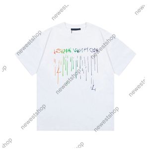 Echte Größe Europa Herren T-Shirts 24SS Designer T-Shirt Sommer Rundhals Farbverlauf Briefdruck T-Shirt Männer Frauen Skateboard T-Shirt Straße Casual Oversize Baumwoll-T-Shirts