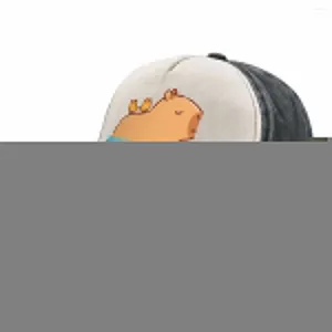 Ballkappen Capybara Schwimmen mit zwei Vögeln auf dem Rücken Baseballkappe Benutzerdefinierte Pferdemütze Hart für Damen Herren