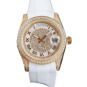 High-end designer watch aaa quality plated gold bezel blue diamonds dial moissanite watch sapphire glass waterproof automatic mechanical watch 40mm sb068 C4