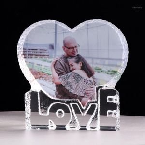 Customized Love Heart Crystal Po Frame Personalized Picture Frame Wedding Gift for Guests Birthday Souvenir Valentine's Da292g