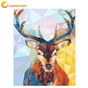 Number CHENISTORY Frame Deer Animals DIY Painting By Numbers Wall Art Picture HandPainted Oil Painting For Home Decor Artwork 40x50cm