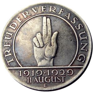 Germania repubblica di Weimar 1929E 5 reichsmark Copia d'argento Moneta Ottone Ornamenti artigianali Decorazione domestica accessori213R
