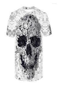 Men039s T-Shirts Schädel T-Shirt Männer Skelett T-Shirt Punk Rock T-Shirt Gun Shirts 3D-Druck Vintage Gothic Herrenbekleidung Sommer To7726099