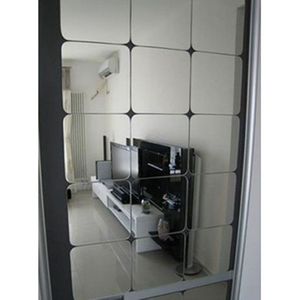 6 pçs quadrado diy espelho adesivo de parede removível decoração para casa telhado espelho de cristal adesivo de parede diy acrílico220e