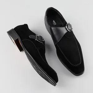 Dress Shoes Edvard Munch Young Man Style A Pair Of Anti-suede Leather Fashion Buckles Small Square Head Business Casual