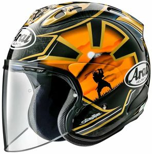 Ara I SZ-Ram 4 Pedrosa Spirit Gold 3/4 Açık Yüz Kask Kapalı Yol Yarışı Motokros Motosiklet Kask