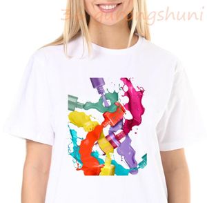Summer Women T Womens Graphic 3D Finger Nail Paint Color Cute Printed Top Tshirt Female Tee Shirt Ladies Clothes Tshirt C7408795