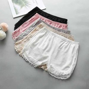 Shorts femininos verão lado laço segurança shorts sólido doce solto elástico calças curtas senhoras anti-caminhada boxer briefs segurança botl24313