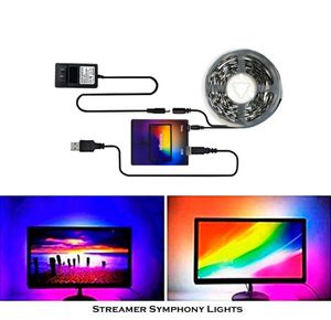 Fani chłodzenia amblight RGB LED oświetlenie w tle dla ekranu wyświetlacza komputerowego Ambiboxsmart Pasek Atmosfera USB 4393852