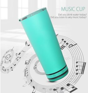 Smart Bluetooth Wine Tumbler Rostfritt stål Vattentät högtalare Musik kopp USB laddar utomhus bärbar mugg för hemresor capaci8004565