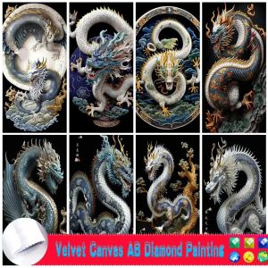 Stitch 5D DIY Velvet Canvas AB Diamond Painting Fantasy Animal Picture Full Diamond Mosaic Embroidery Cross Stitch Kits Home Deco