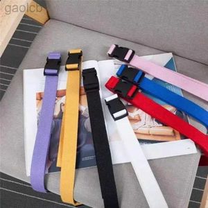Belts Adjustable All-Match Belt Korean Style Canvas Belts Vintage Plastic Buckle Elastic Color Long Waistband ldd240313