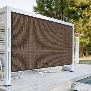 Nets Gizlilik Ekran Çit, 200gsm Ağır Dereceli Güneş Koruma, Açık Veranda Bahçesi için Pergola Gölge Kapağı, Cam, Özel Boyut