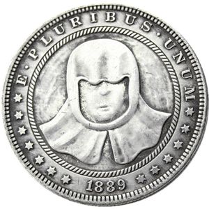 Hb48 hobo morgan dólar crânio zumbi esqueleto copiar moedas latão artesanato ornamentos decoração para casa accessories1985