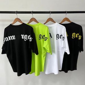 Men's T-Shirts Chao brand Angel letter direct spray printing short sleeve T-shirt palm tree net red youth spring and summer Official website synchronization