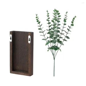 Vases Wall Mounted Planter Rustic Farmhouse Wooden For Room Bedroom Office Decor Mount Greenery Plants Dried Flowers