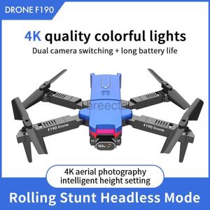 Drony F190 Drone 4K HD SŁUKANIE DRONE Aerial Photography Fotografia stała Kolorowa zabawka oświetleniowa