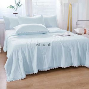 Comforters sätter en cool silke sommarfilt is silke sojabönfiber sommar quilt maskin tvättbar tencel lufttäckning yq240313