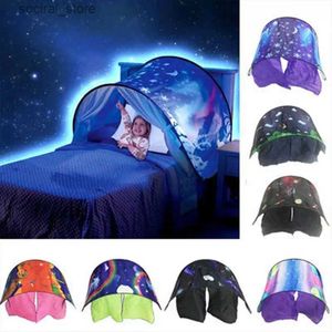 Toy Tents New220cm Bed Mosquito Net bed canopy Children Starry Dream Tent Children Bed Folding Light-blocking Tent Indoor Dream Decoration L240313