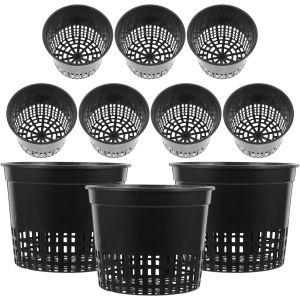 Planters 10pcs Nursery Pots Hydroponics Cups Mesh Net Cups Heavy Duty Lightweight Round Slotted Mesh Hydroponics Baskets for Home