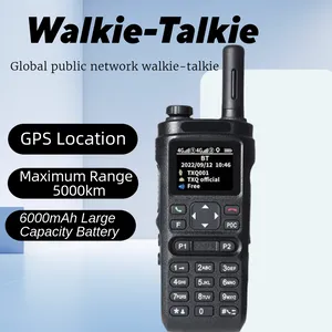 Walkie-talkie global de rede pública 4G com posicionamento GPS, walkie-talkie portátil bidirecional, bateria de 6000mAh